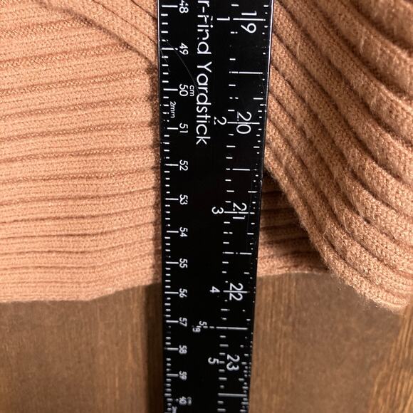 Express Womens Sweater Tan Brown Crossover Front Mock Neck Long Sleeve XS - Picture 9 of 12